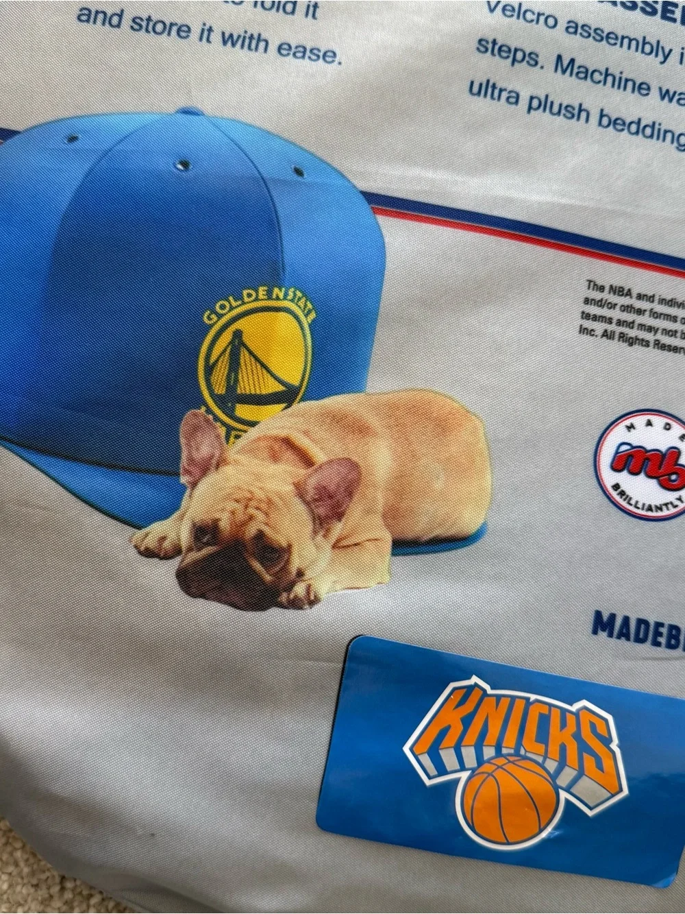 NBA New York Knicks Blue Plush Pet Nap Cap Dog Bed Small 27
